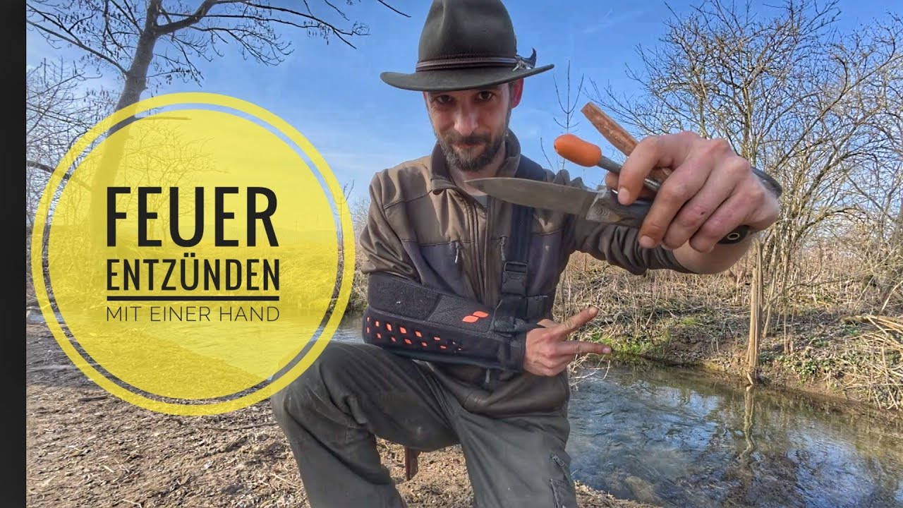 Feuer mit einer Hand entfachen #onehandfire #bushcraft #woodcraft