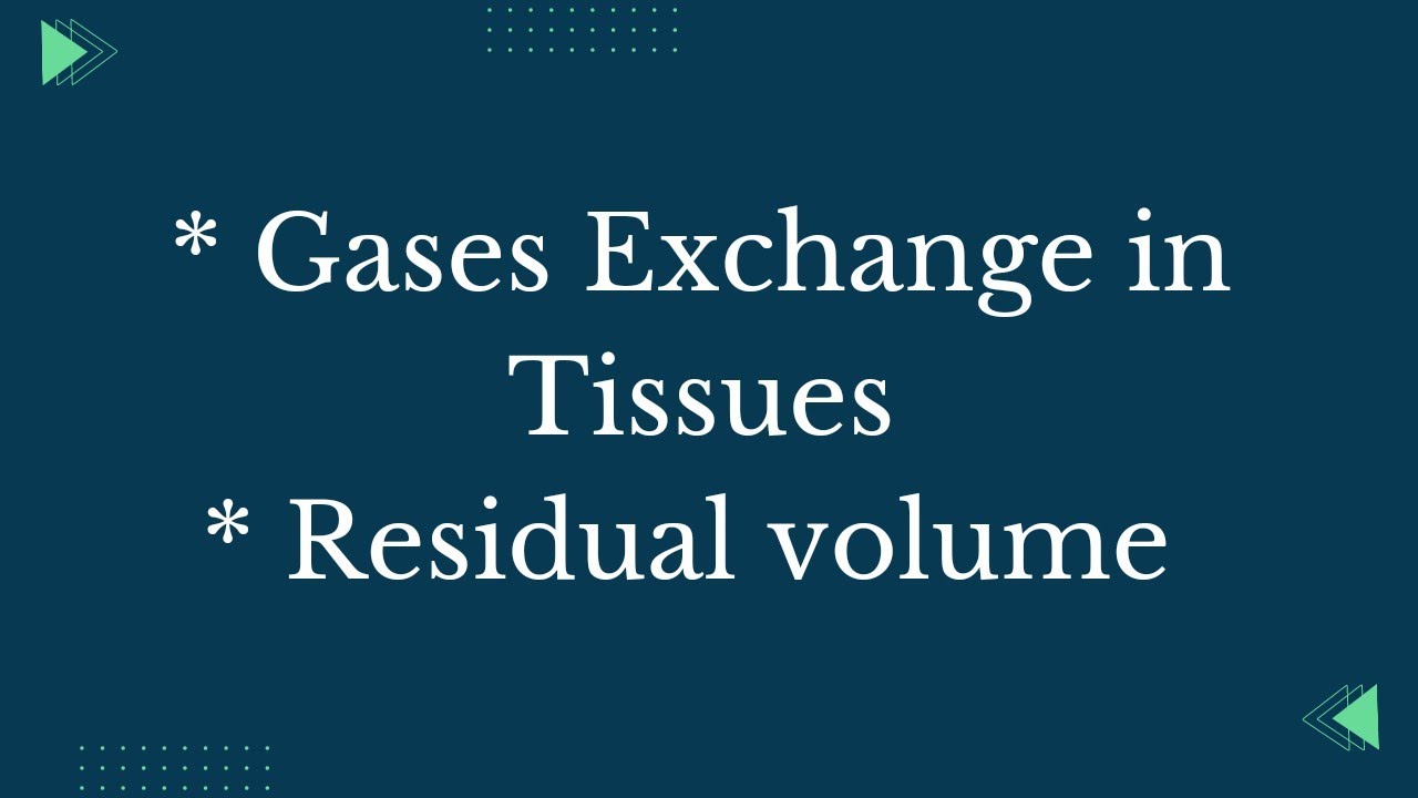 gases exchange in Tissues || Residual volume || Its Study time ||