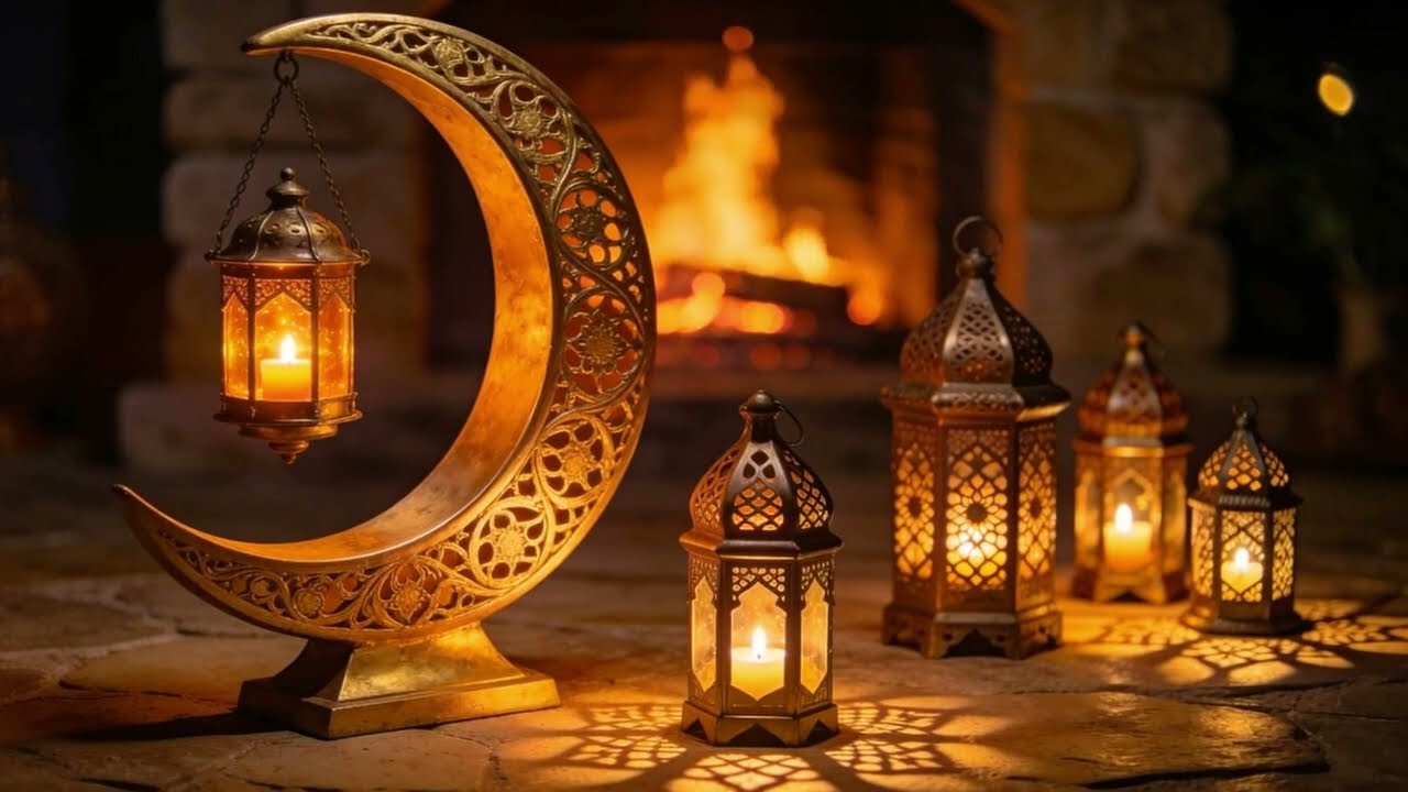 Ramadan Kareem 2026 🌙 Luxurious Golden TV Art Background 4K | 1.5 Hour Islamic Screen