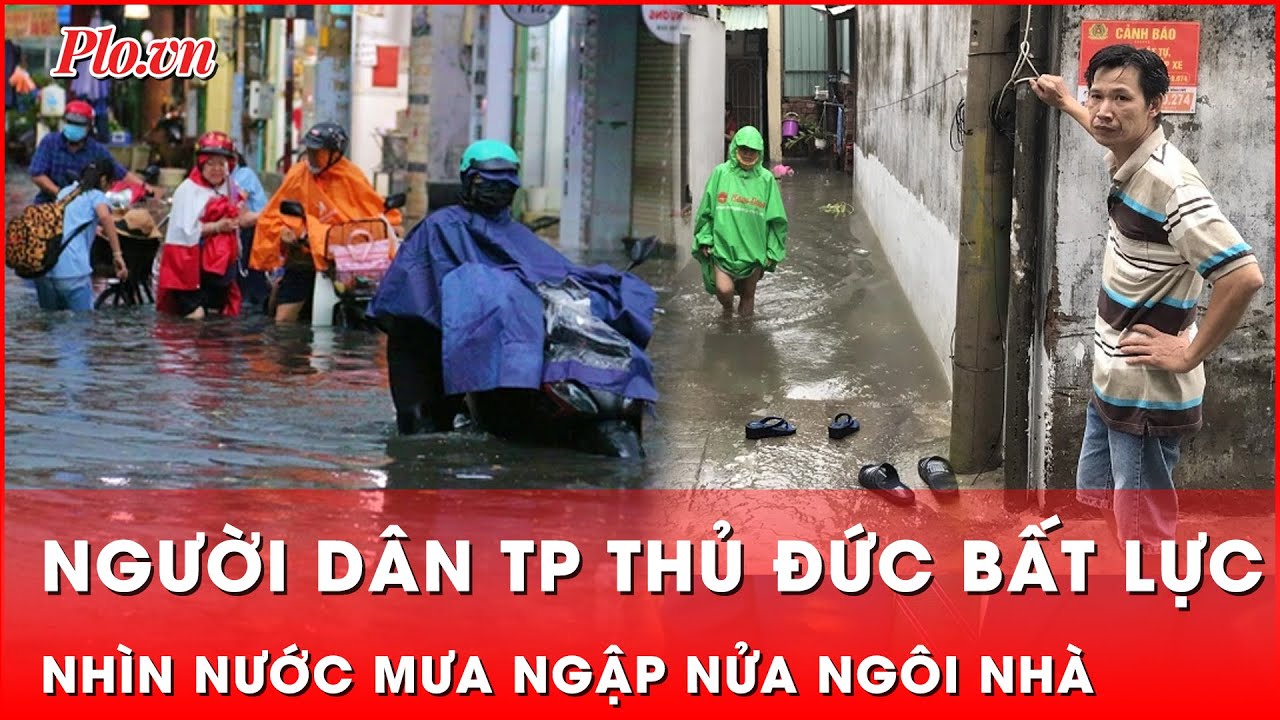 Người dân TP Thủ Đức bì bõm thu dọn đồ đạc sau trận mưa ngập đến nửa nhà | Tin nhanh