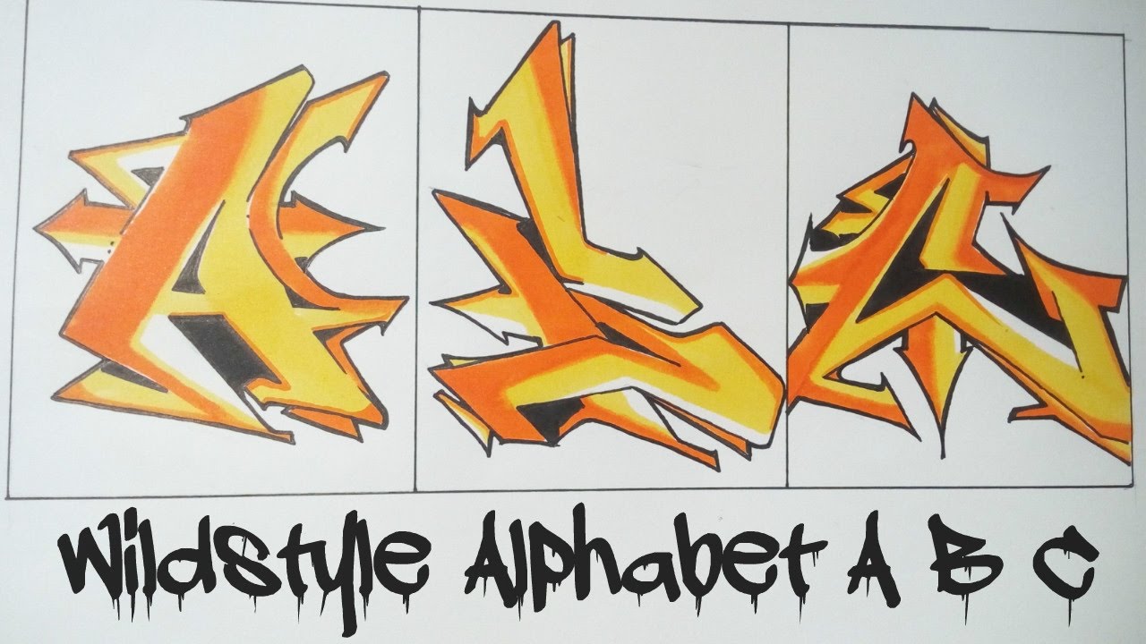 Wildstyle Graffiti Alphabet | A B C