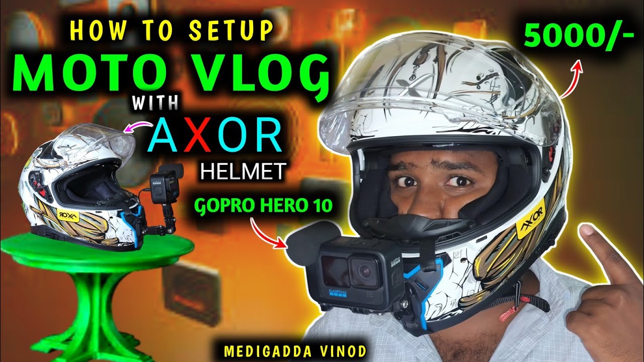 How To Setup MOTOVLOG with AXOR Helmet / GoPro Hero 10 @MEDIGADDA VINOD