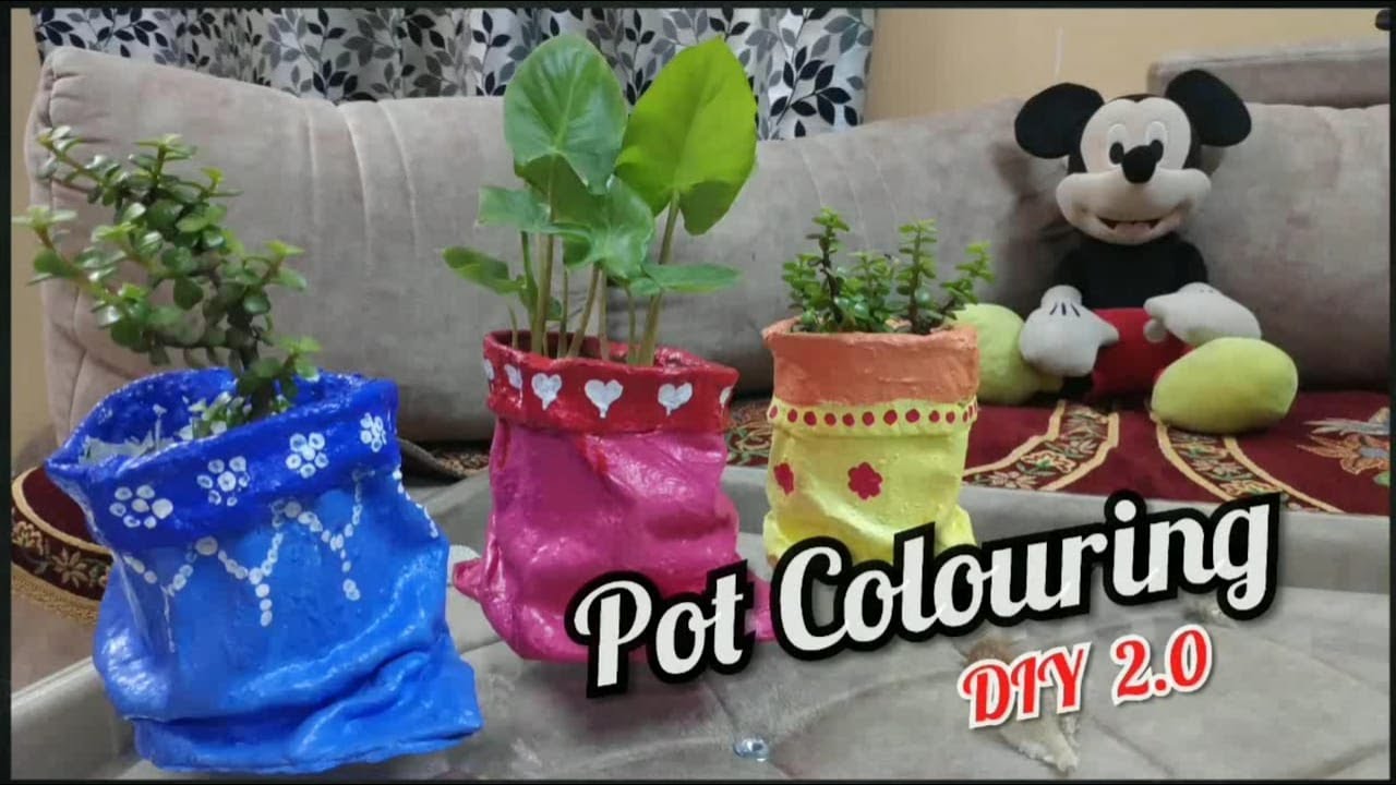 DIY (Do it yourself) - Easy POT Painting-Coloring - Video 2- Hobby Hub India
