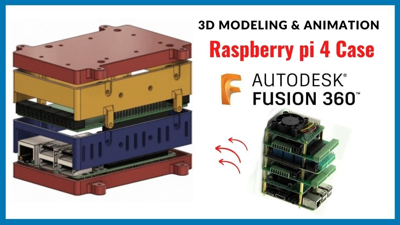Raspberry Pi 4 Enclosure 3D printable 3D design and Animation using Autodesk Fusion 360