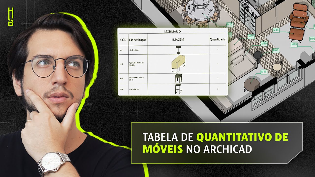 Tabela de quantitativo de móveis no Archicad | Hub Prática Criativa