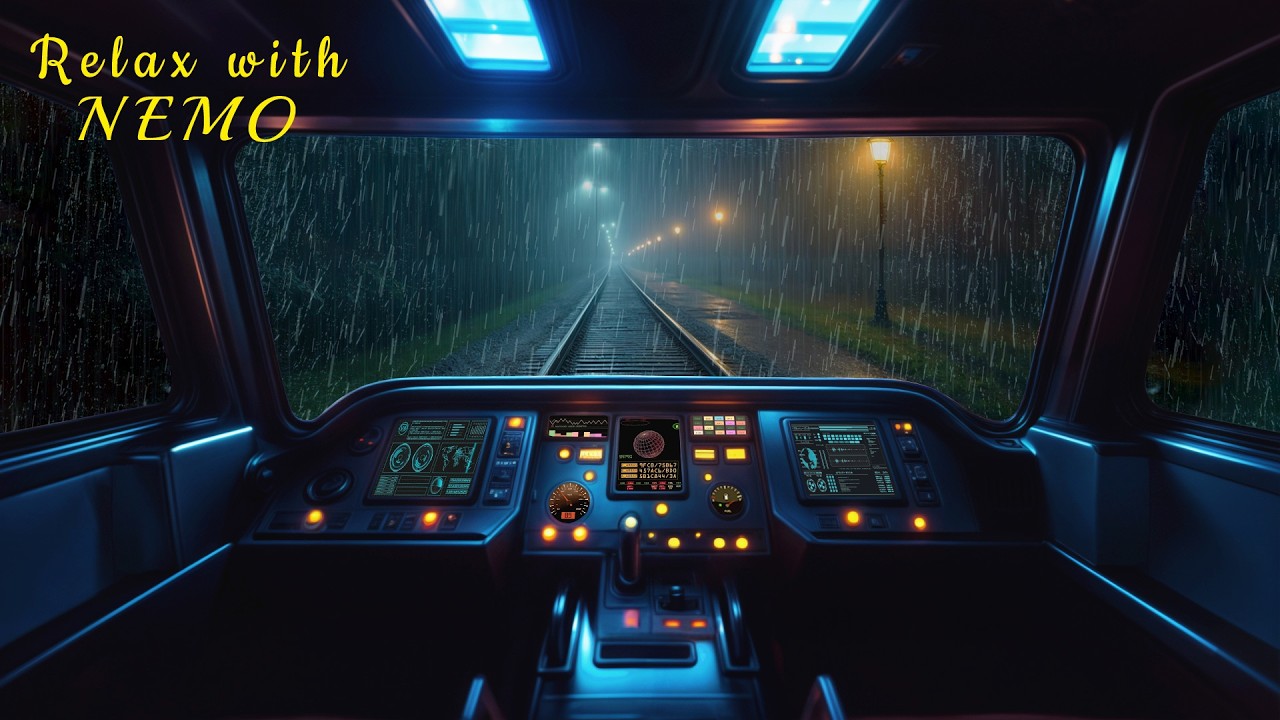 Rainy Night Train Ride 🚆 Train Locomotive Cockpit Ambience 🌧️ Your Journey to Inner Calm Starts Here