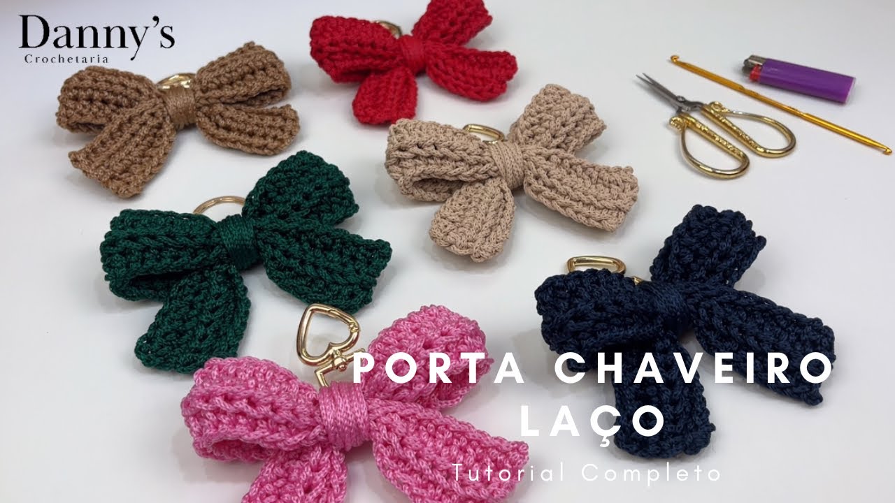 IDÉIA LINDA E ECONÔMICA • Faça em apenas 15 minutos • PORTA CHAVEIRO LAÇO - Tutorial completo
