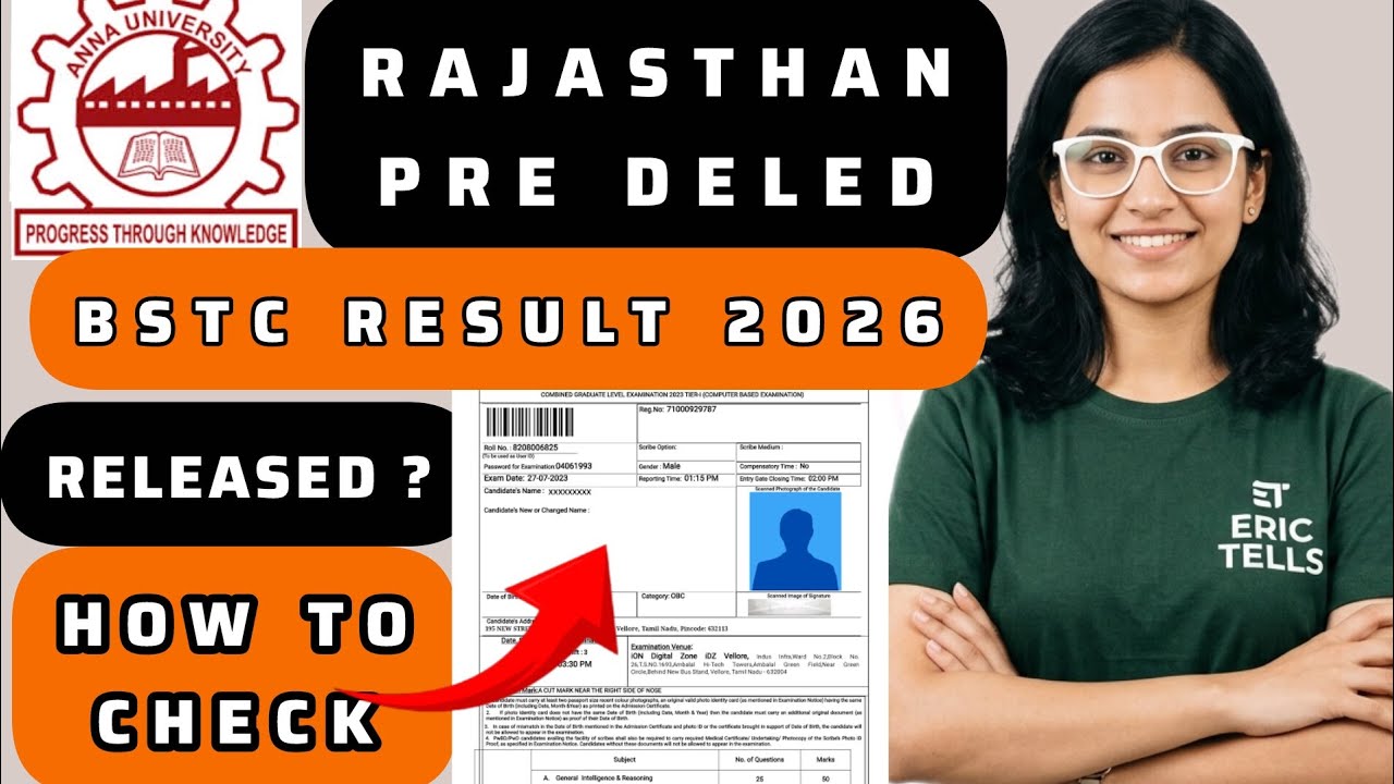 rajasthan bstc pre deled result 2026 | rajasthan bstc result 2026