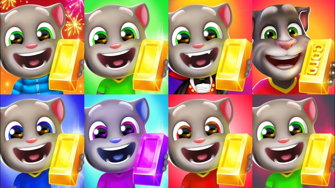 Talking Tom Gold Run Water Village,Wacky Planet,Medieval,Flying,Venice Canals,Skateboard,Lost City