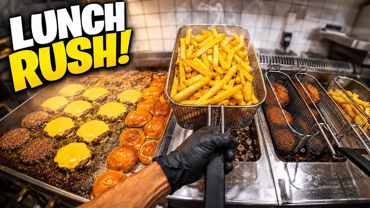 Pov: SOLO COOKING - Nonstop Lunch Orders early in the morning ( Burgers and Fries ) 🍔🍟