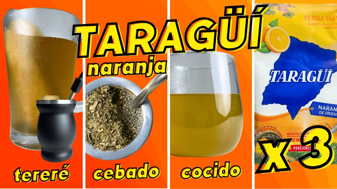 Probando TARAGÜÍ Naranja en las tres formas clásicas #yerba #yerbamate #tereré #mates #mateando