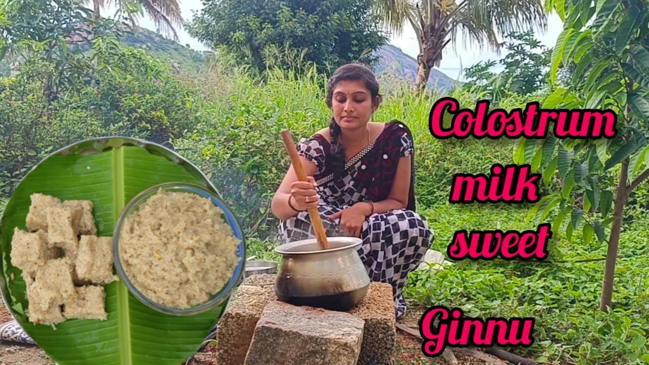 Traditionally made colostrum milk sweet GINNU/ಗಿಣ್ಣು in outdoor/MOONRICE.