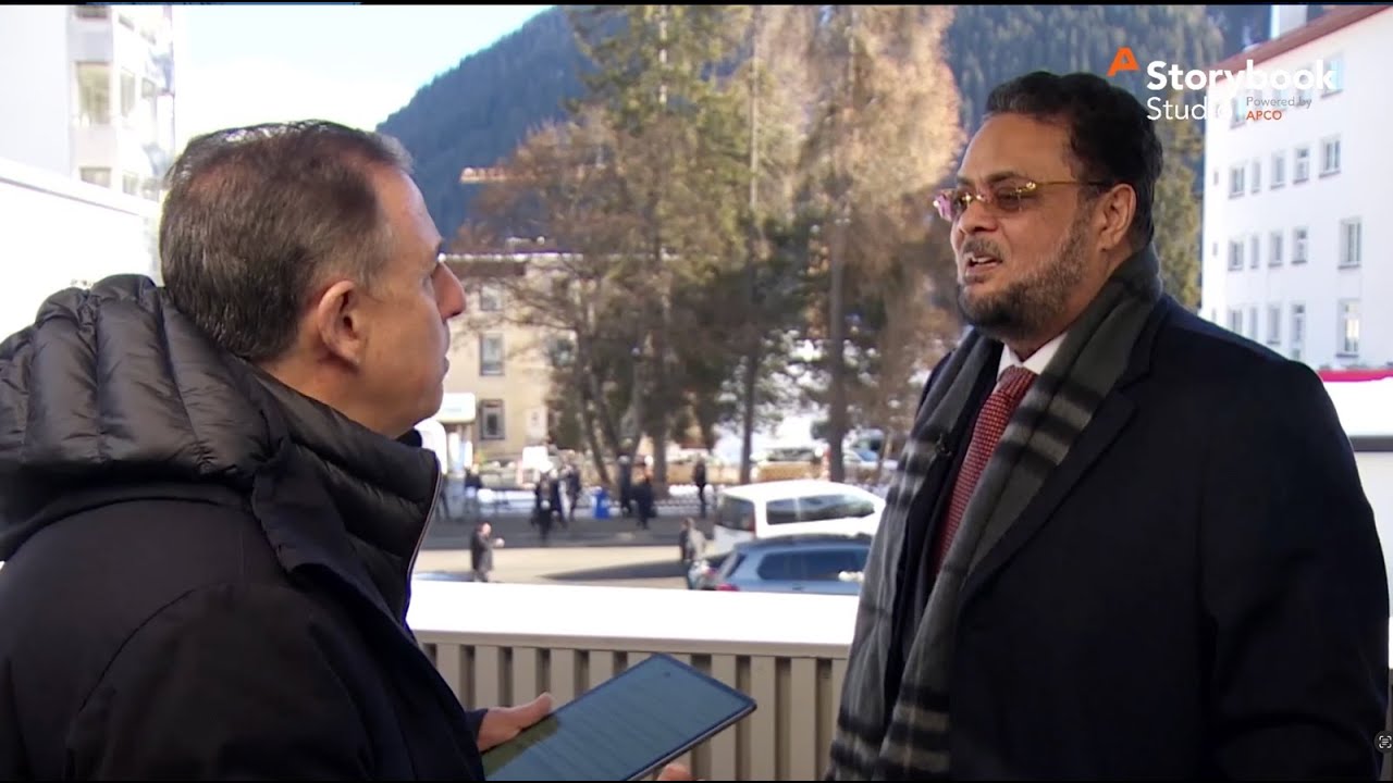 Dr. Osama Ibrahim Faqeeh at APCO's Storybook Studio in Davos