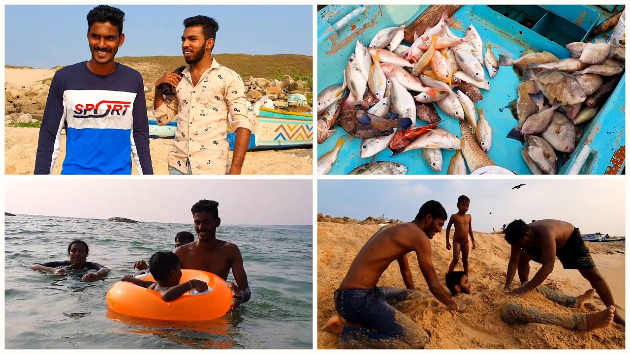 Sunday evening beach time| Fully fun with my brothers| Fresh fish in chinnavilai beach||