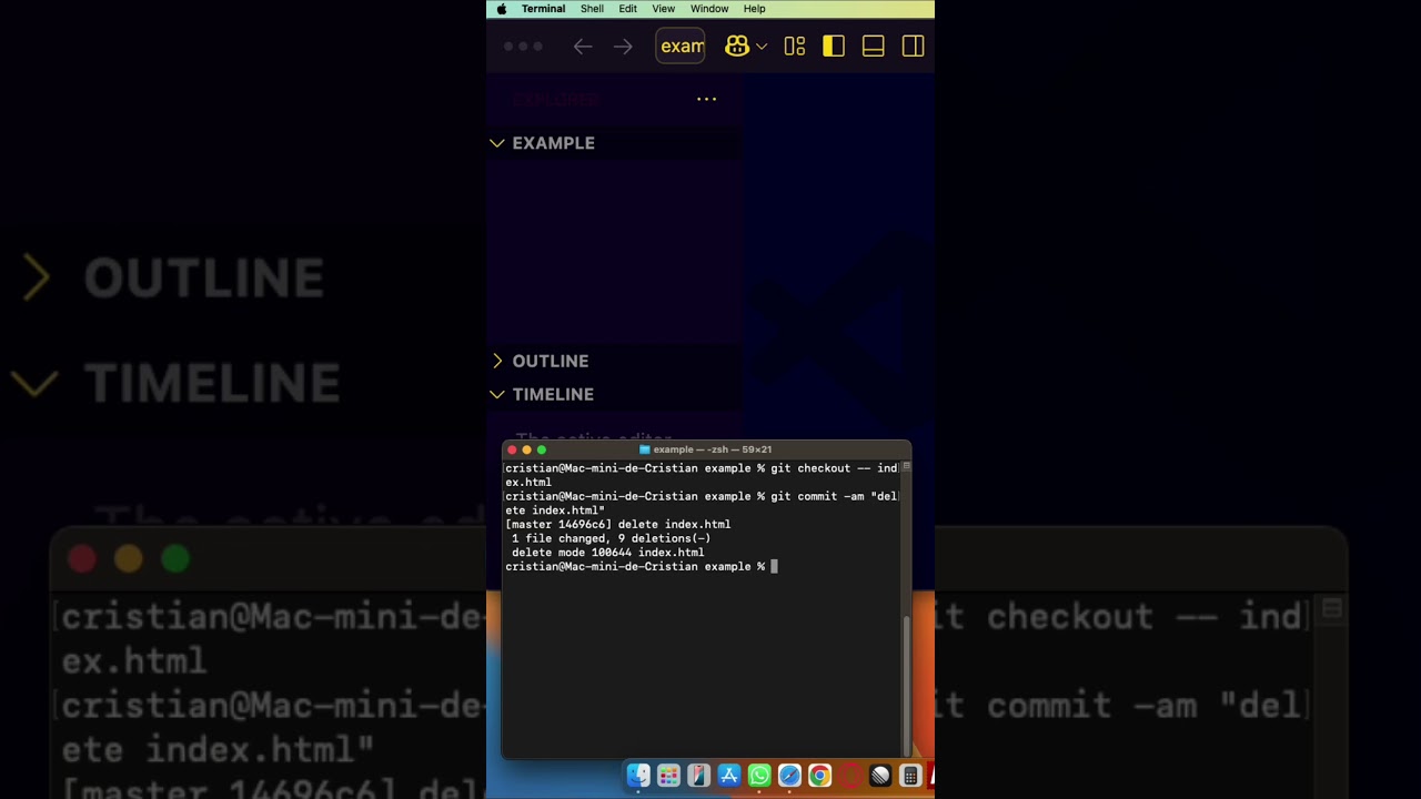 Recuperar archivos borrados git (git checkout -- / git reset)