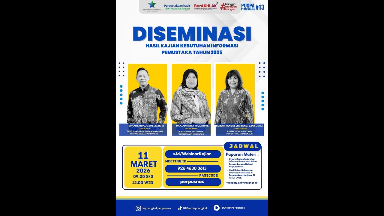 Diseminasi Hasil Kajian Kebutuhan Informasi Pemustaka