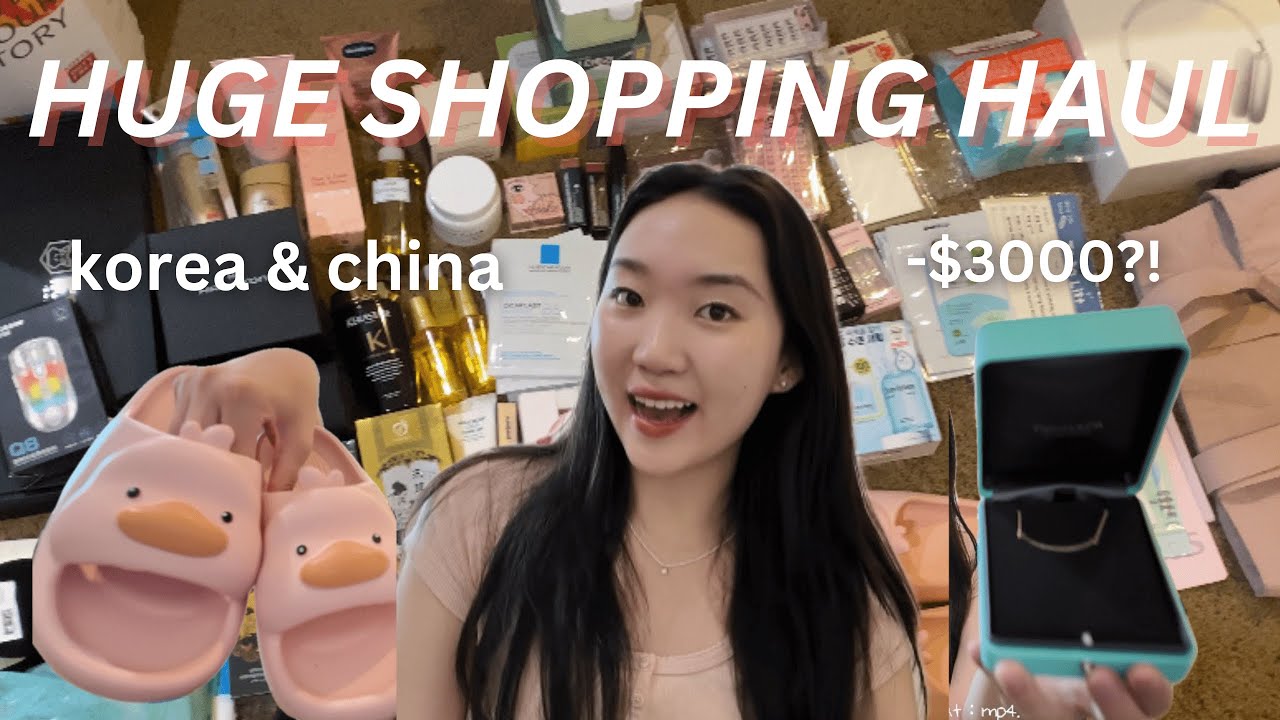 HUGE $3000 KOREA AND CHINA SHOPPING HAUL 🛍️ olive young, clothes, jewelry, camera, skincare, makeup