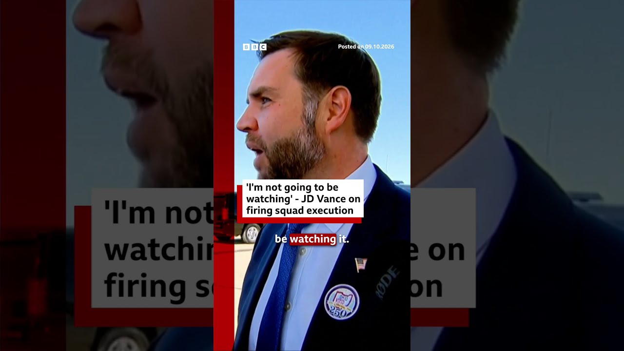 JD Vance casts doubt on firing squad execution and says he will not watch it. #JDVance #US #BBCNews