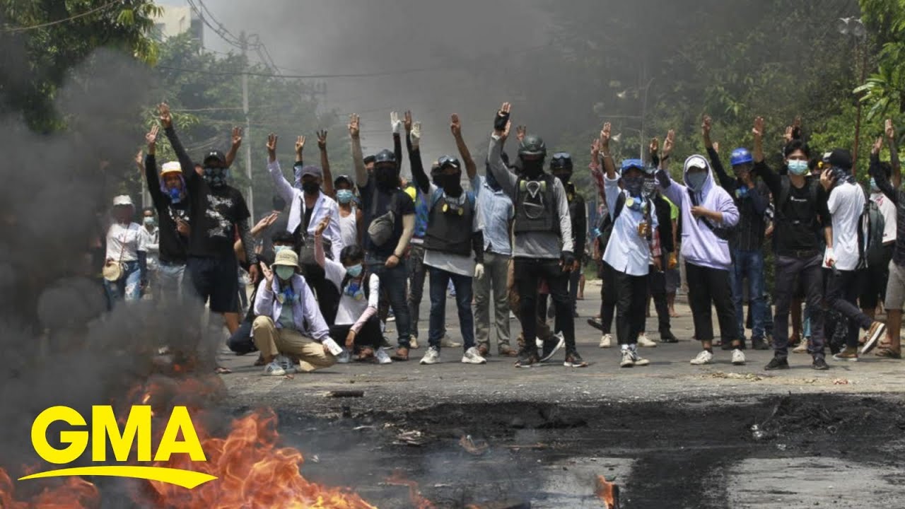Sources say more than 100 protesters were killed by Myanmar police yesterday | GMA