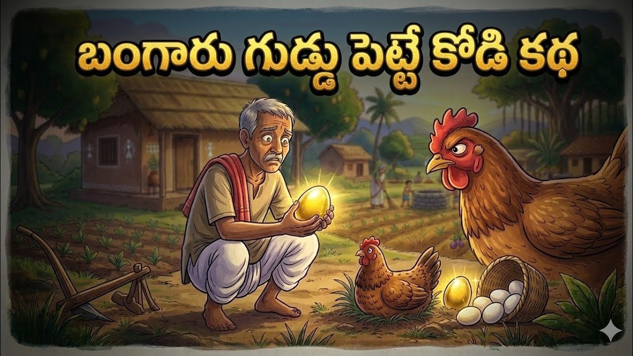 బంగారు గుడ్డు | Greedy Farmer Story Telugu | Kids Moral Story | telugu stories | 