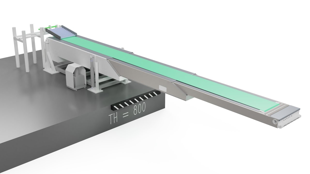New 3D design of telescopic & retracting loading conveyor