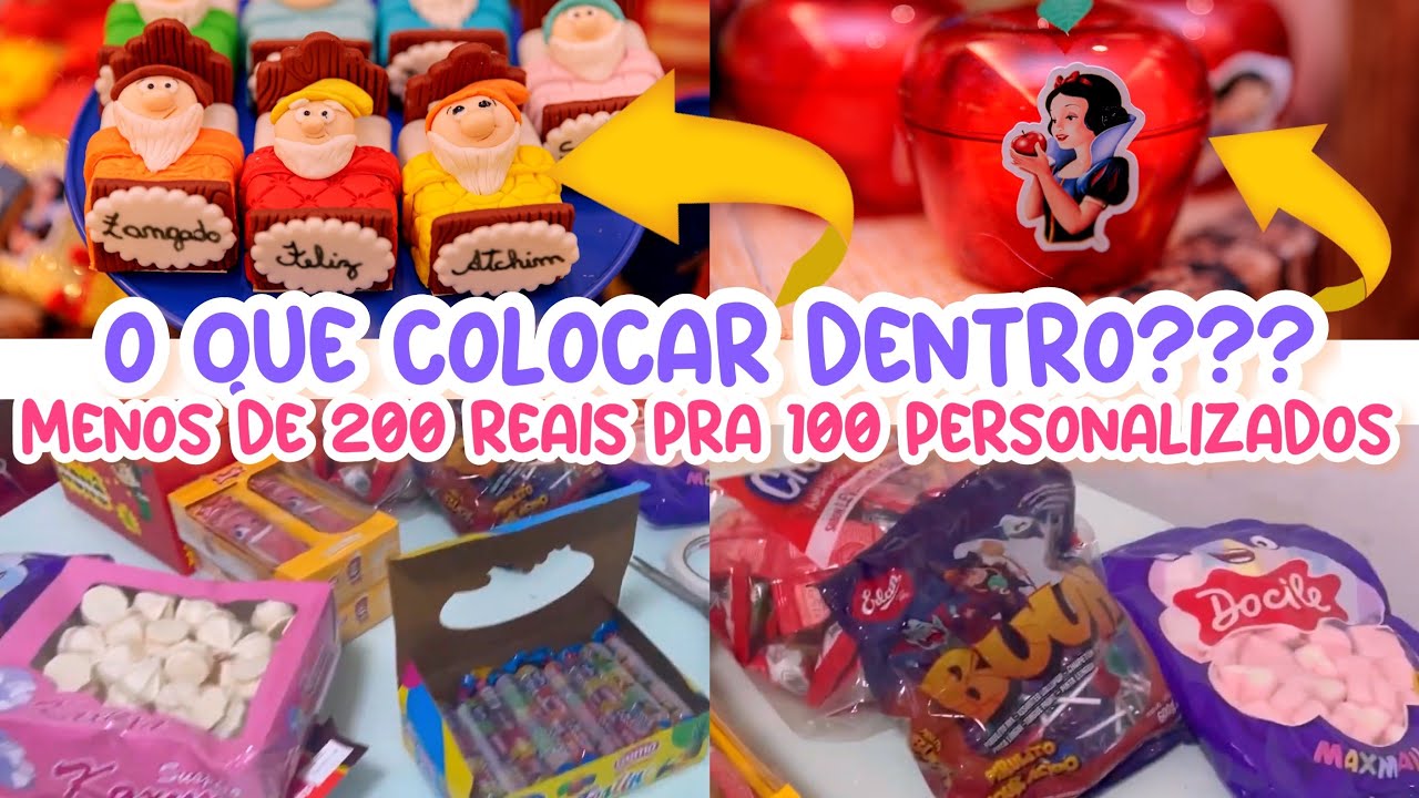 O QUE COLOCAR DENTRO DE PERSONALIZADOS DE LUXO DE ACRÍLICO GASTANDO POUCO TEMA BRANCA DE NEVE