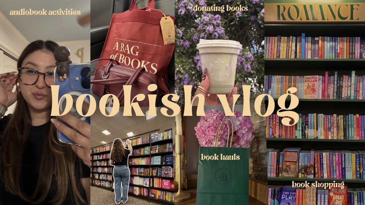 bookish vlog 📚🍵🧸 | book shopping, book haul, donating books & audiobook activities
