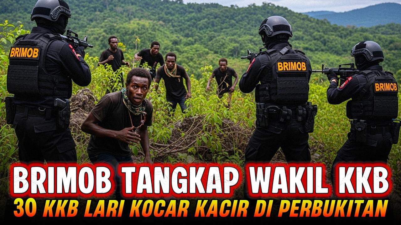 30 KKB LARI KOCAR KACIR DI SERBU BRIMOB‼️PERBUKITAN PAPUA MENCENGKAM‼️