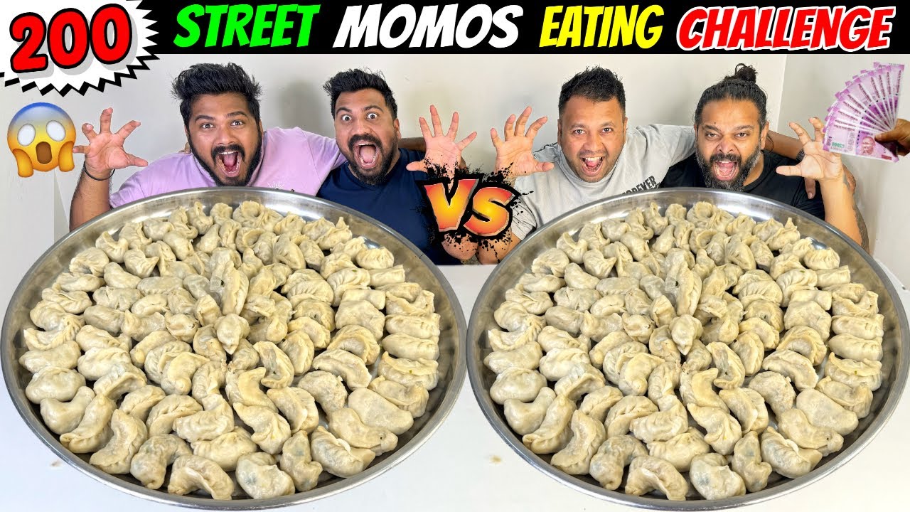 200 STREET CHICKEN MOMOS EATING CHALLENGE😱FRIENDS vs FRIENDS COMPETITION🥵🔥