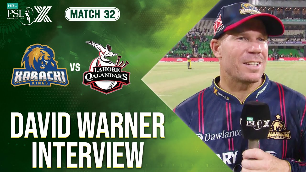 David Warner Interview | Karachi Kings vs Lahore Qalandars | Match 32 𝐄𝐥𝐢𝐦𝐢𝐧𝐚𝐭𝐨𝐫 𝟏 | HBL PSL | M2M1A