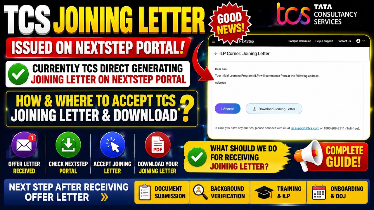 TCS Direct Sending Joining Letter on NextStep Portal! How to Accept, Download & What's Next After OL