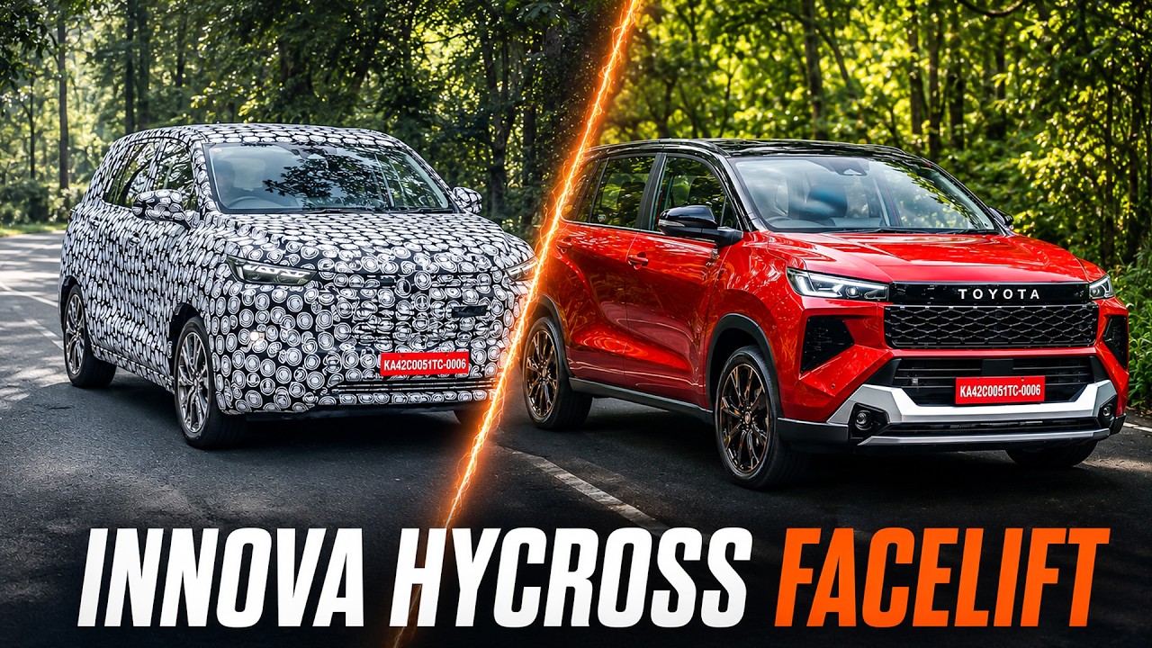New Toyota Innova Hycross Facelift SPIED - Hilux-Inspired Front Revealed!