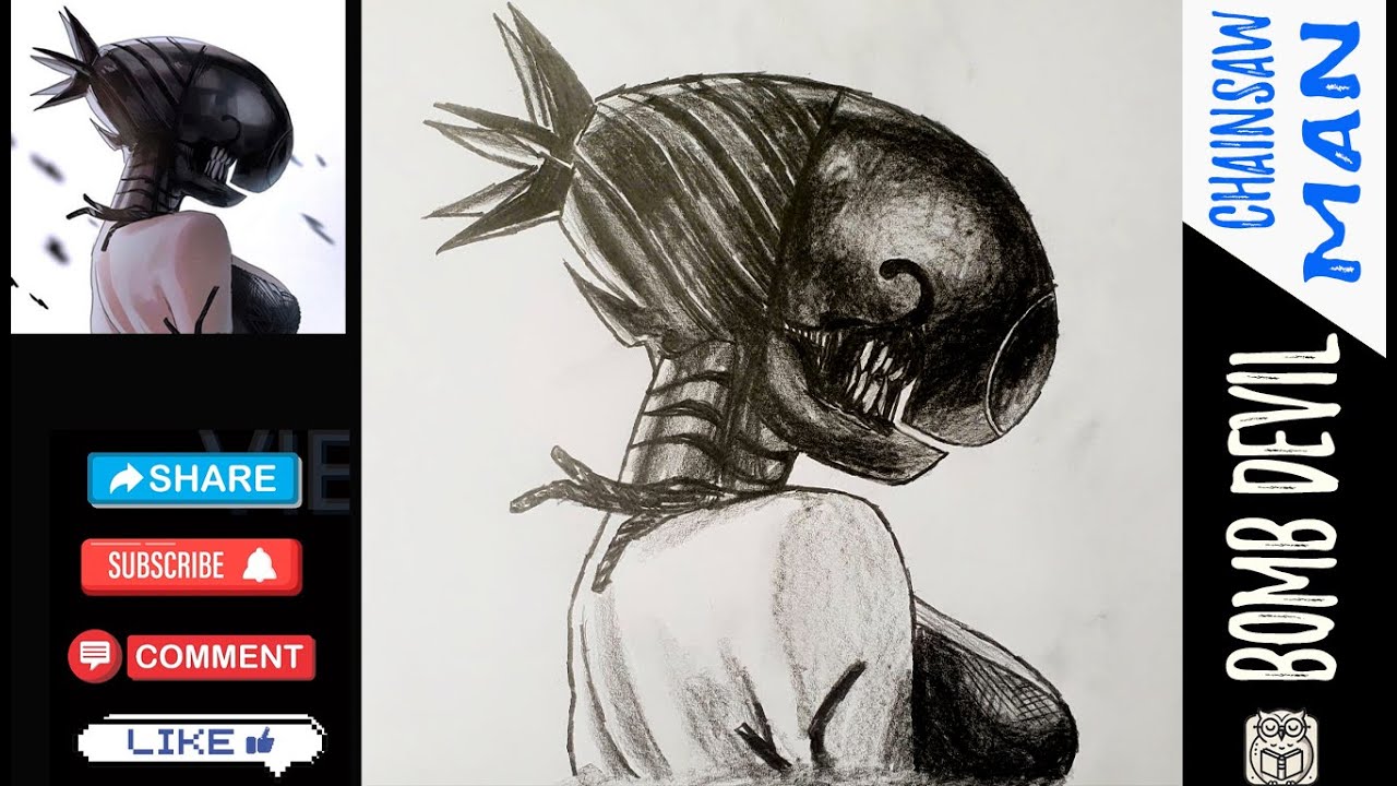 Drawing Bomb Devil | Anime Chainsaw Man Art & Pencil drawing Tutorial