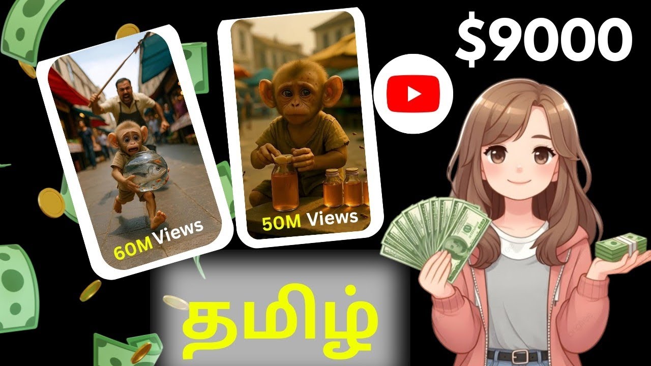 AI Use Panni Emotional Story YT Shorts Create Pannalama? 💰 | Sad Monkey Story|Tamil 