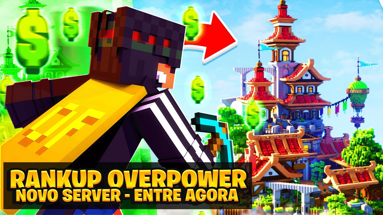 NOVO SERVIDOR de RANKUP para MINECRAFT com MÁQUINAS, SPAWNERS, PESCARIA AFK e MUITO MAIS