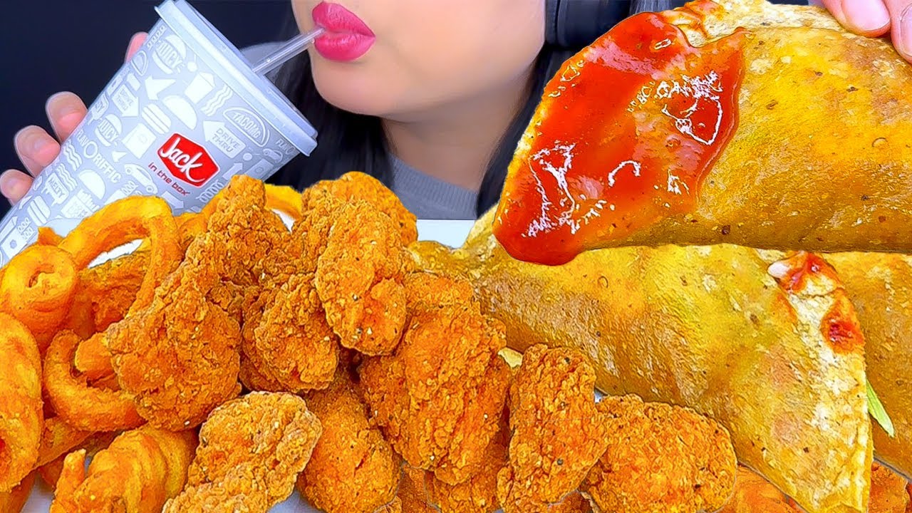 ASMR Jack In The Box: ОСТРЫЙ ПОПКОРН И КУРИЦА В КОРОБКЕ | ЗВУКИ ПОЕДАНИЯ | ШОУ ПОЕДАНИЯ | ASMR Phan