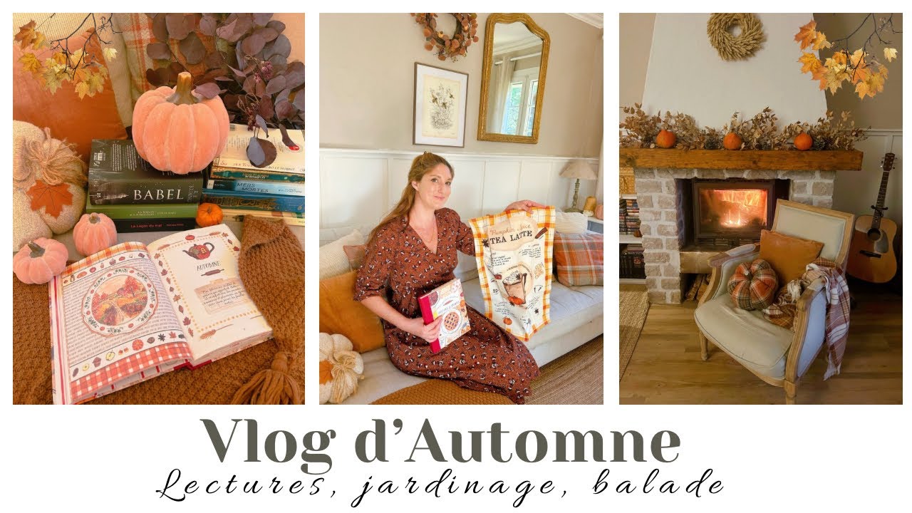 Vlog d’Automne Calme & Tranquille 🍁 cheminée, jardinage de saison, lectures et balade 🍄‍🟫