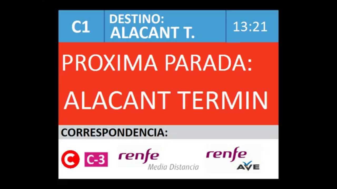 MEGAFONÍAS CERCANÍAS C1 MURCIA-ALACANT