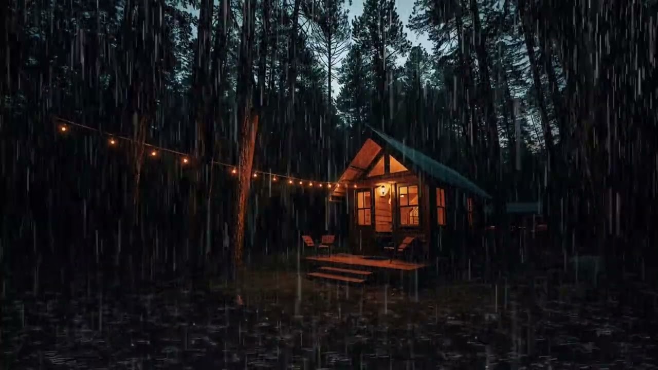 ASMR Rain and Thunder at Night ⛈️ Dark Storm for Sleeping Instantly