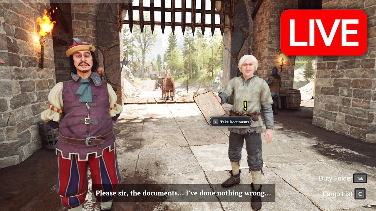 Playing a New Papers Please Game Where You are a Medieval Guard - Gate Guard Simulator LIVE 🔴