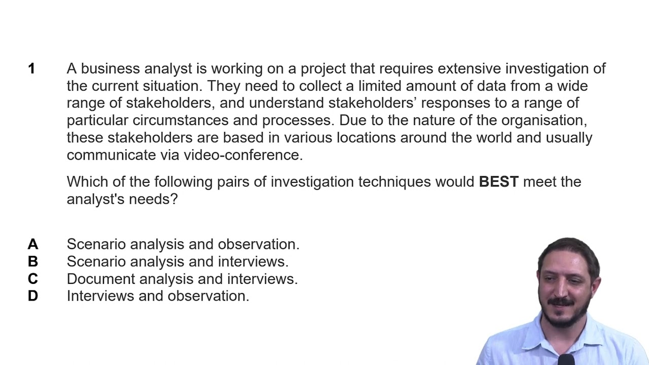 BCS Requirements Engineering: Question 1 Sample Paper 1 Walkthrough