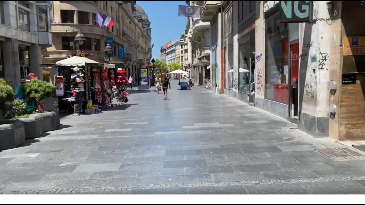 Knez Mihailova.  Pedestrian walking / shopping area. - Belgrade Serbia - ECTV