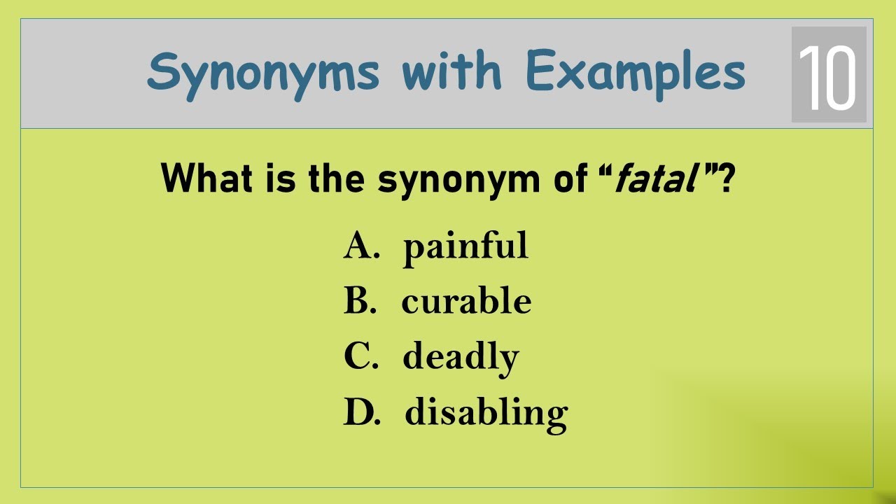Synonyms with Examples 10 | English Vocabulary Practice Test | Test Your English Vocabulary Skills