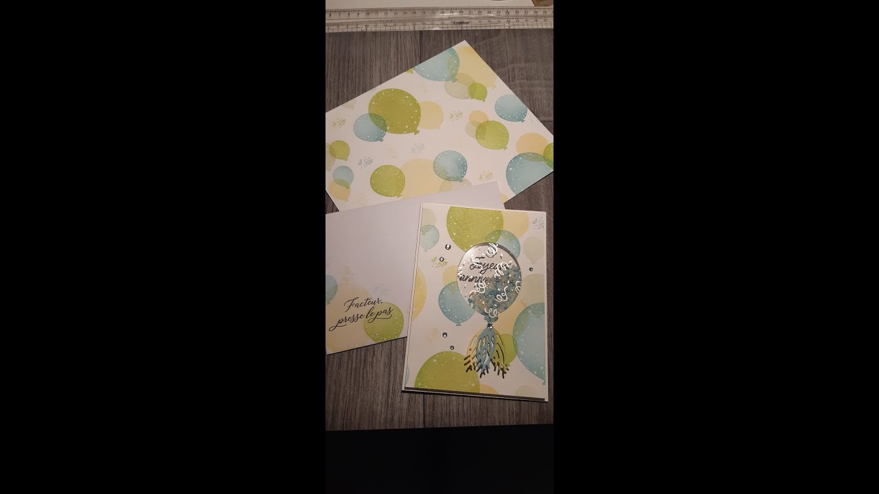 Carte à secouer ou shaker card avec le lot  beaux ballons  Stampin'Up!