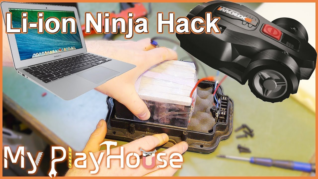 From Macbook to Robot Lawnmower DIY Li-ion Ninja Hack - 710