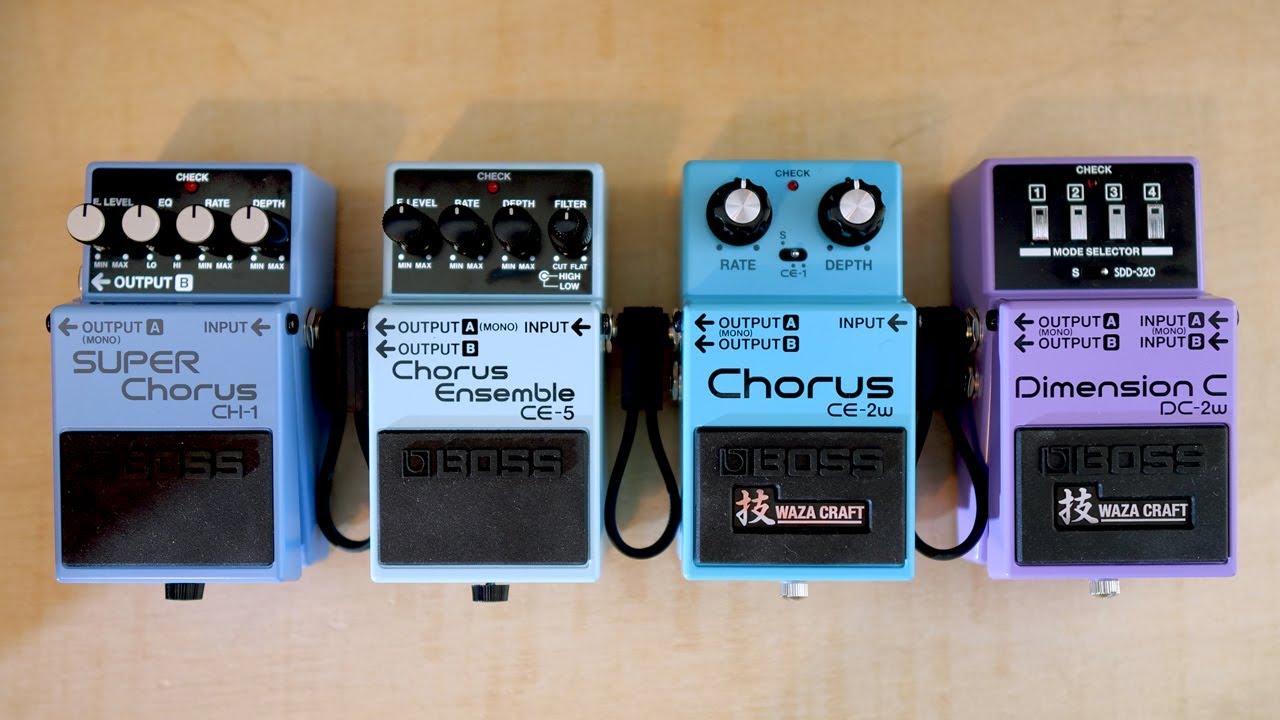 Boss Chorus Shootout + Opinion: CH-1 vs. CE-5 vs. CE-2w vs. DC-2w (in Mono & Stereo)