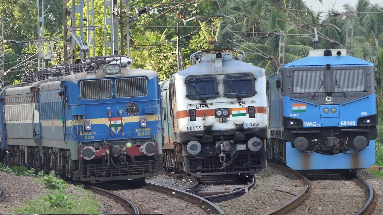 Fast ELECTIRC CURVING Trains | Freight Trains and Super Fast Express | Indian Railways