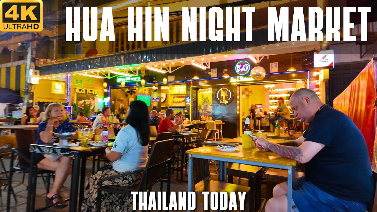 [4K] Hua Hin night market - the best place to visit and eat thai food! Thailand2024