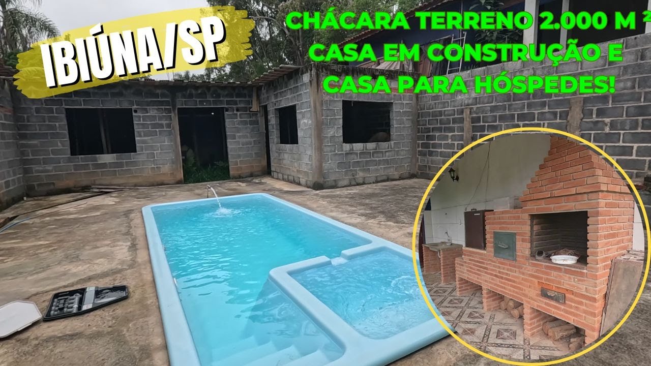 💖🌿 Cód. 3062- Ibiúna – Chácara em Construção com Duas Casas, Piscina e Área Gourmet! Terr. 2.000 m²!
