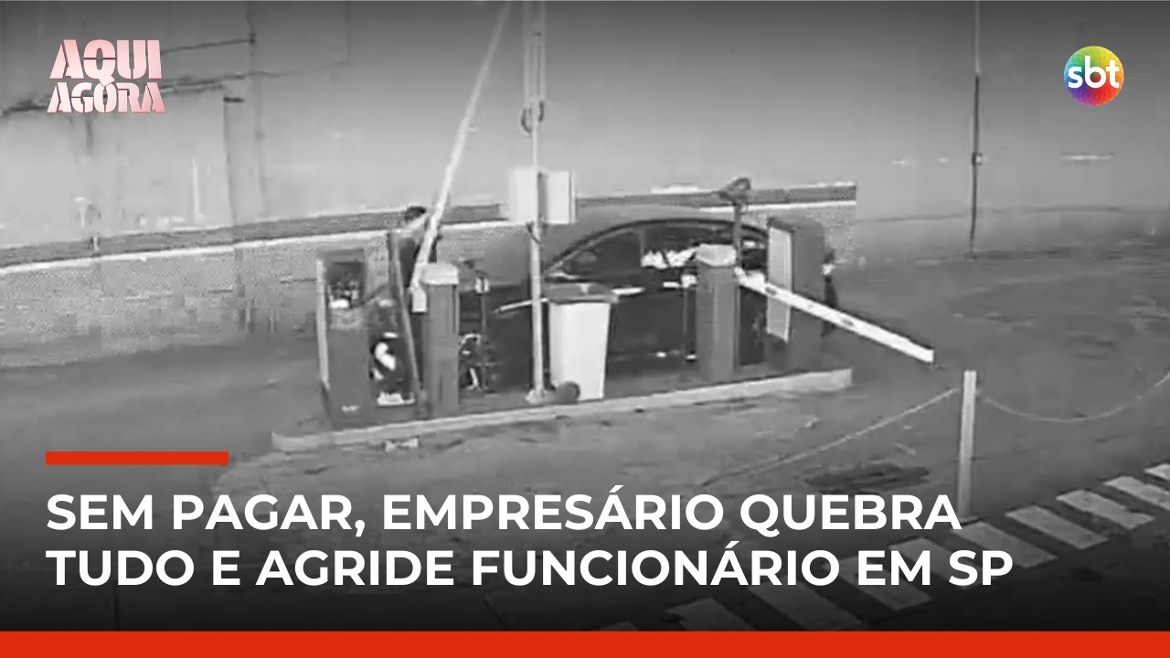 Empresário quebra cancela e agride funcionário em estacionamento na zona oeste de SP | #AquiAgora
